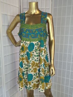 NATURAL LIFE Tricia Mini Teal, Mustard & Cream Floral Sundress